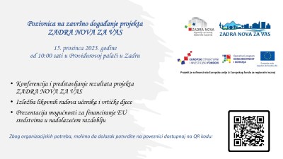Poziv na zavr&scaron;no događanje projekta ZADRA NOVA ZA VAS